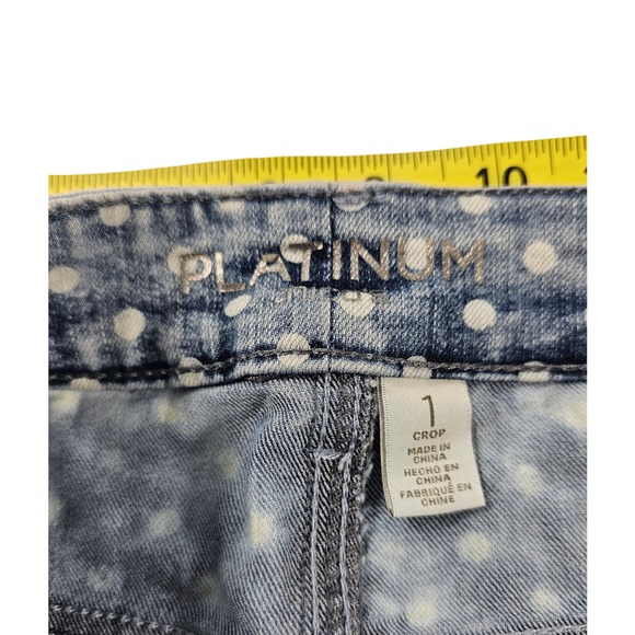 Chicos platinum chambray polka dot crop soze 1 (8) EUC Casual jeans * - Picture 3 of 7
